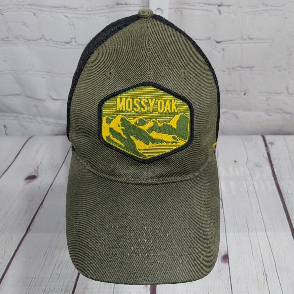 Mossy Oak Hat Cap Snap Back Adjustable Green Gold Pre Owned HT 96 86 - Picture 2 of 7